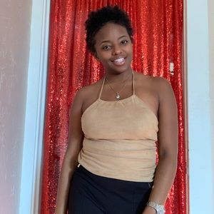 Suede halter top
